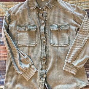 Briggs Costco sage green Textured Shirt